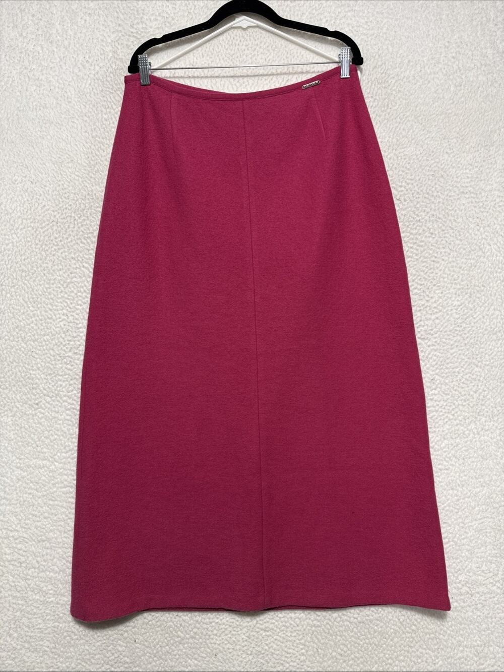 Geiger Collection Pink Wool Pleated Midi Skirt Size 44 US size 14 / XL